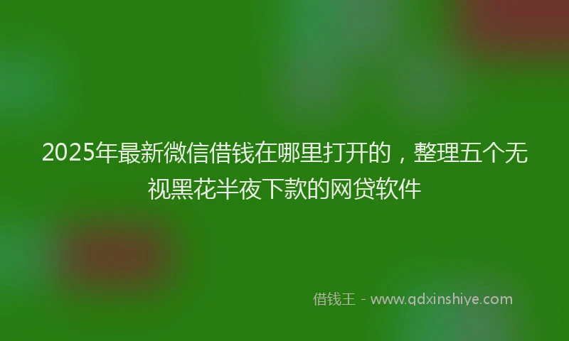 2025年最新微信借钱在哪里打开的，整理五个无视黑花半夜下款的网贷软件