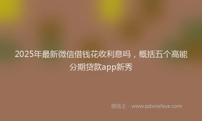 2025年最新微信借钱花收利息吗，概括五个高能分期贷款app新秀