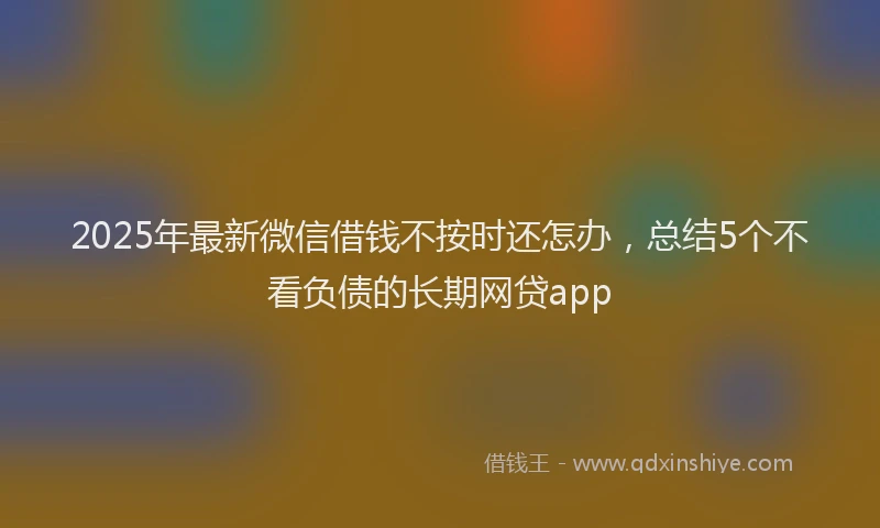 2025年最新微信借钱不按时还怎办，总结5个不看负债的长期网贷app