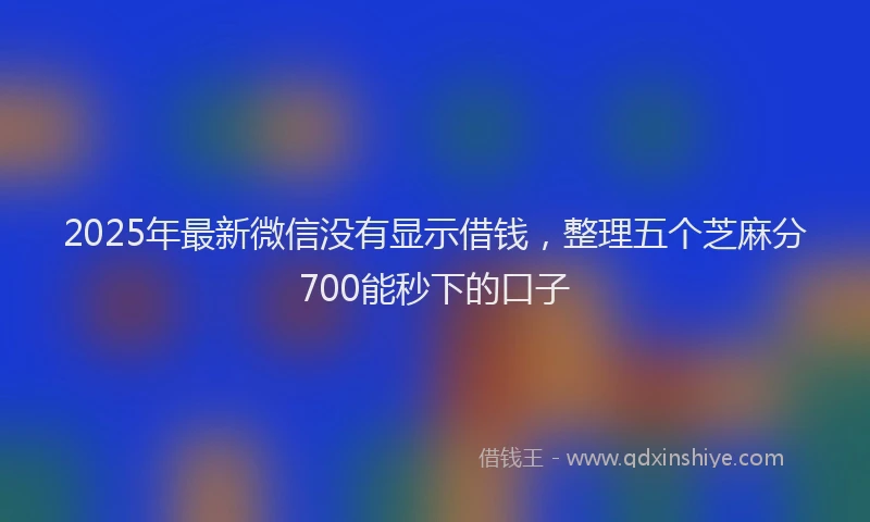 2025年最新微信没有显示借钱，整理五个芝麻分700能秒下的口子