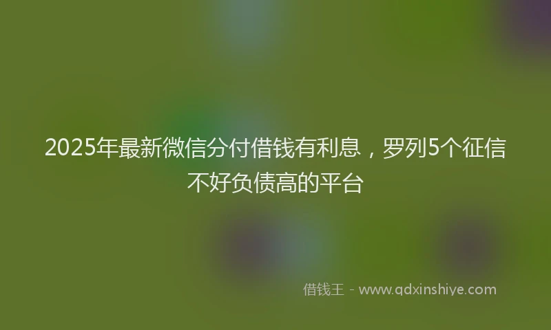 2025年最新微信分付借钱有利息，罗列5个征信不好负债高的平台