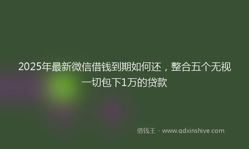 2025年最新微信借钱到期如何还，整合五个无视一切包下1万的贷款