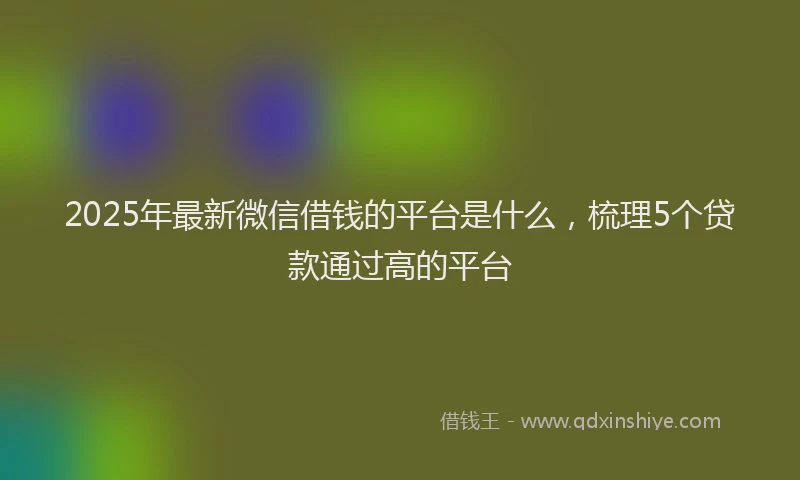 2025年最新微信借钱的平台是什么，梳理5个贷款通过高的平台
