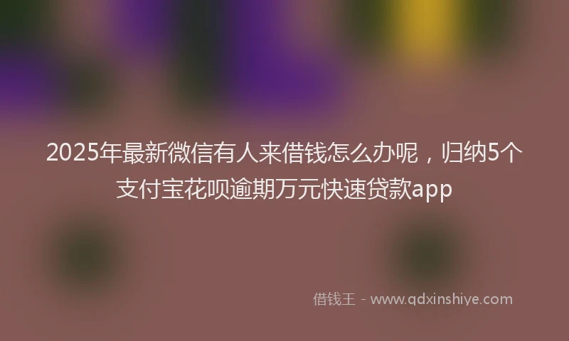 2025年最新微信有人来借钱怎么办呢，归纳5个支付宝花呗逾期万元快速贷款app