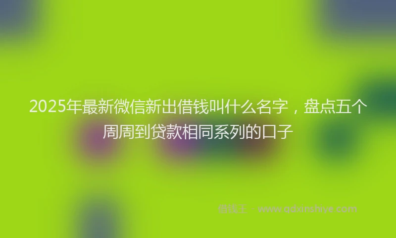 2025年最新微信新出借钱叫什么名字，盘点五个周周到贷款相同系列的口子