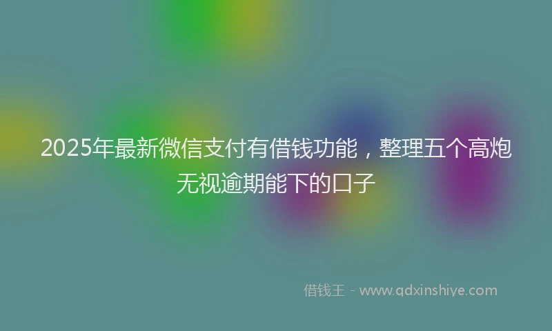 2025年最新微信支付有借钱功能，整理五个高炮无视逾期能下的口子