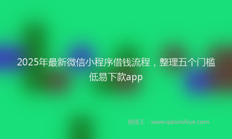 2025年最新微信小程序借钱流程，整理五个门槛低易下款app