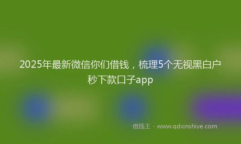 2025年最新微信你们借钱，梳理5个无视黑白户秒下款口子app