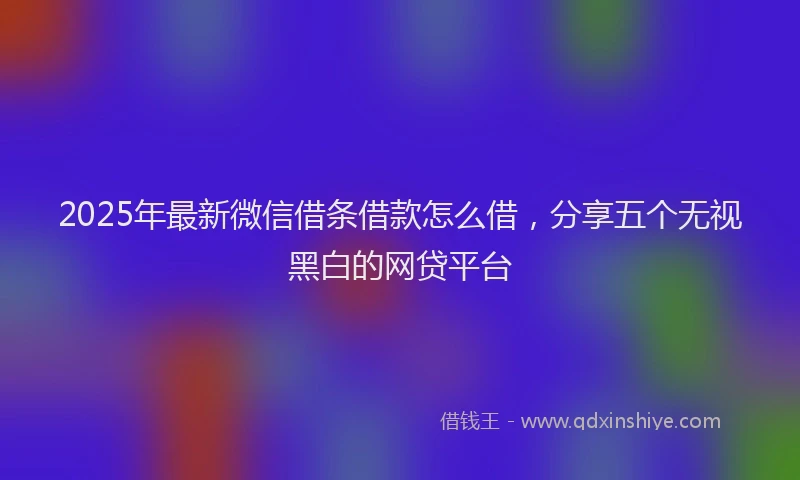 2025年最新微信借条借款怎么借，分享五个无视黑白的网贷平台