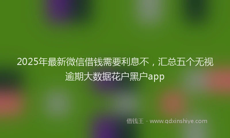 2025年最新微信借钱需要利息不，汇总五个无视逾期大数据花户黑户app