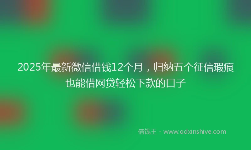 2025年最新微信借钱12个月，归纳五个征信瑕疵也能借网贷轻松下款的口子