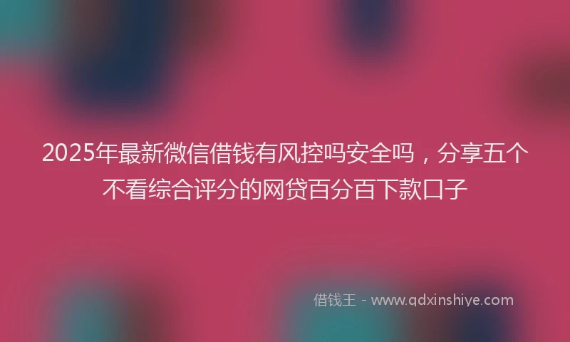 2025年最新微信借钱有风控吗安全吗，分享五个不看综合评分的网贷百分百下款口子