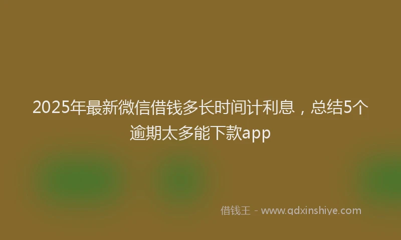 2025年最新微信借钱多长时间计利息，总结5个逾期太多能下款app