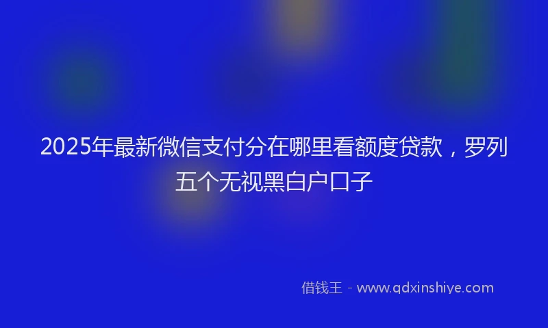 2025年最新微信支付分在哪里看额度贷款，罗列五个无视黑白户口子