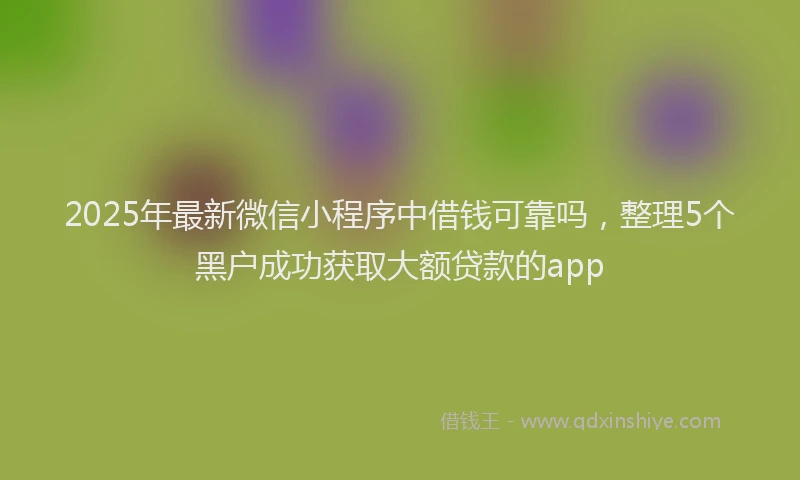 2025年最新微信小程序中借钱可靠吗，整理5个黑户成功获取大额贷款的app