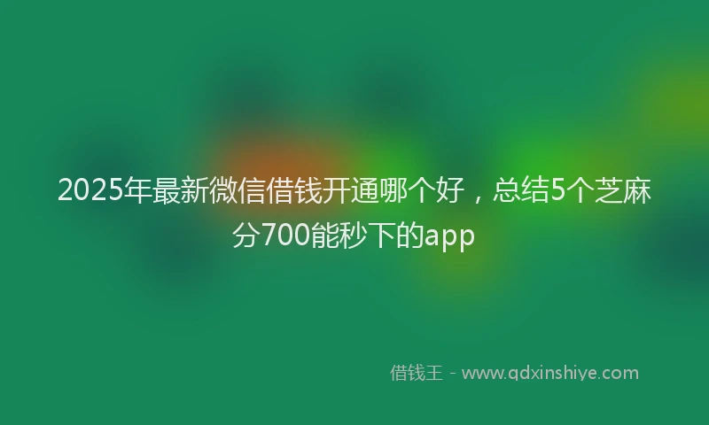 2025年最新微信借钱开通哪个好，总结5个芝麻分700能秒下的app