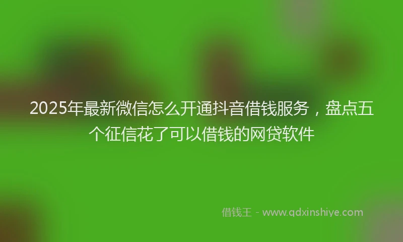 2025年最新微信怎么开通抖音借钱服务，盘点五个征信花了可以借钱的网贷软件