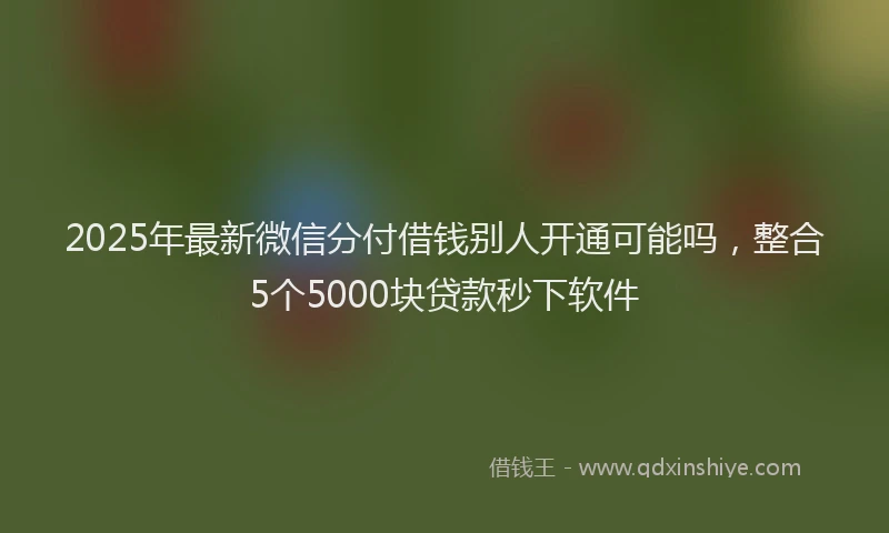 2025年最新微信分付借钱别人开通可能吗，整合5个5000块贷款秒下软件