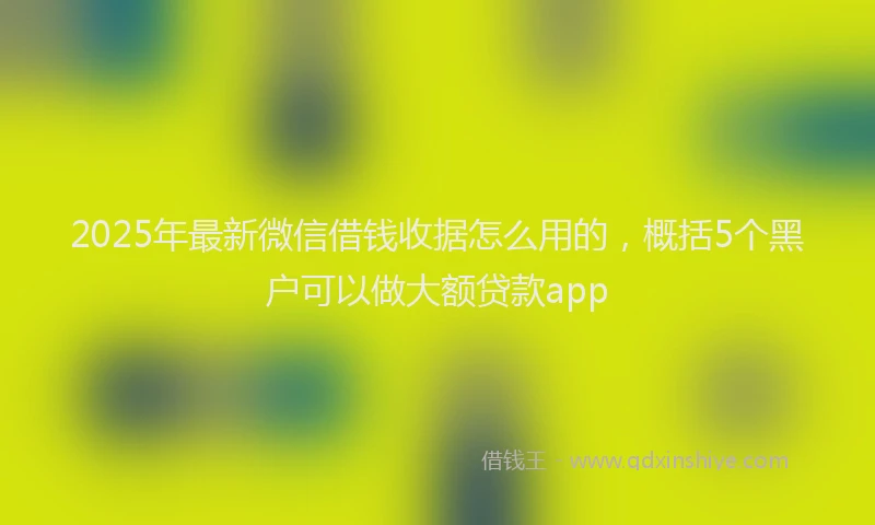 2025年最新微信借钱收据怎么用的，概括5个黑户可以做大额贷款app