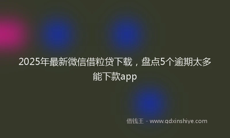 2025年最新微信借粒贷下载，盘点5个逾期太多能下款app