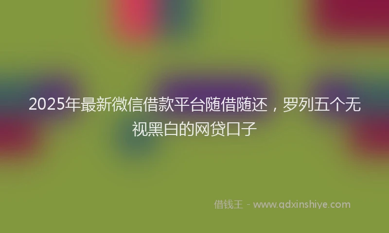 2025年最新微信借款平台随借随还，罗列五个无视黑白的网贷口子
