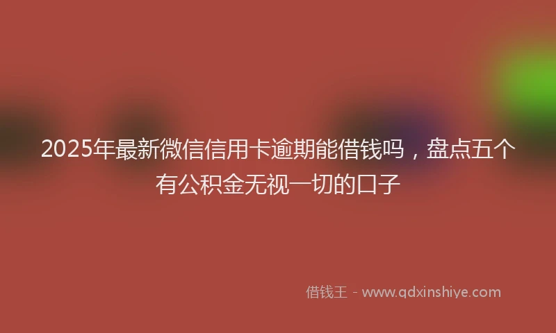 2025年最新微信信用卡逾期能借钱吗，盘点五个有公积金无视一切的口子
