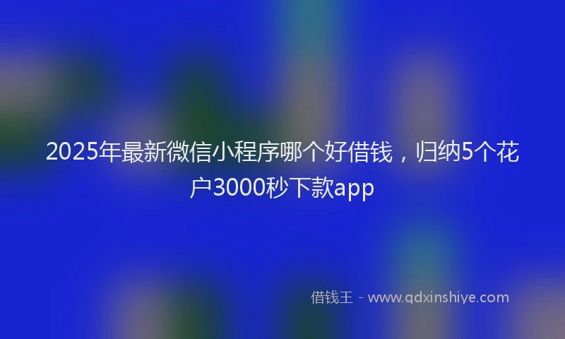 2025年最新微信小程序哪个好借钱，归纳5个花户3000秒下款app