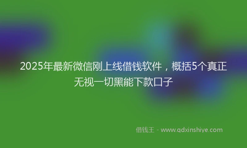 2025年最新微信刚上线借钱软件，概括5个真正无视一切黑能下款口子