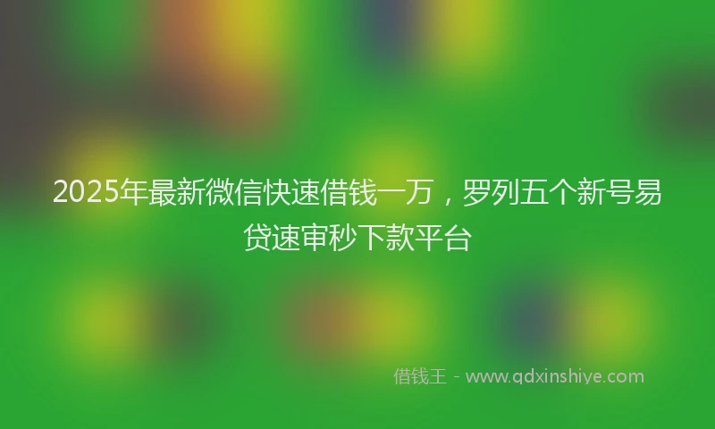 2025年最新微信快速借钱一万，罗列五个新号易贷速审秒下款平台