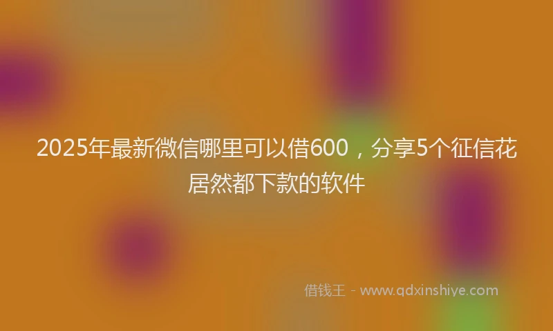 2025年最新微信哪里可以借600，分享5个征信花居然都下款的软件
