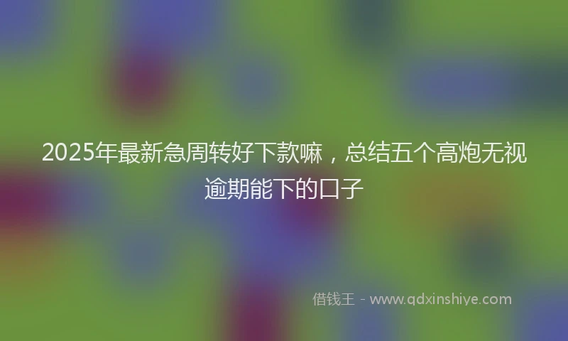 2025年最新急周转好下款嘛，总结五个高炮无视逾期能下的口子