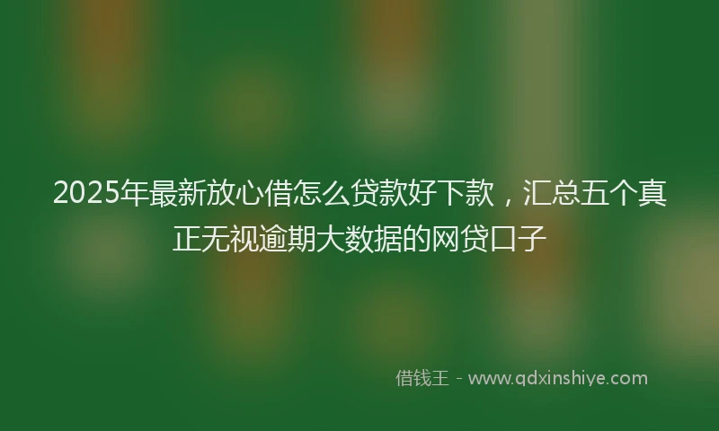 2025年最新放心借怎么贷款好下款，汇总五个真正无视逾期大数据的网贷口子