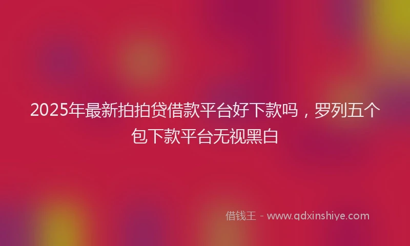 2025年最新拍拍贷借款平台好下款吗，罗列五个包下款平台无视黑白