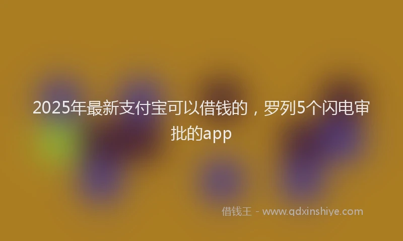 2025年最新支付宝可以借钱的，罗列5个闪电审批的app