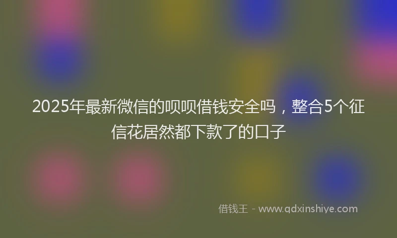 2025年最新微信的呗呗借钱安全吗，整合5个征信花居然都下款了的口子