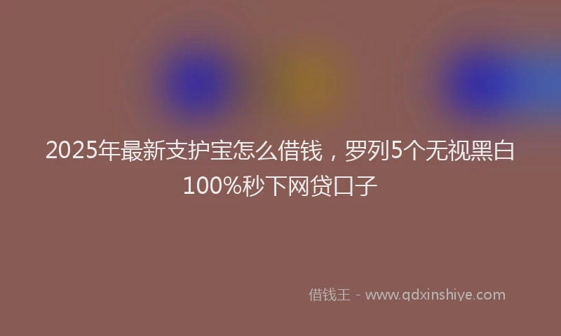 2025年最新支护宝怎么借钱，罗列5个无视黑白100%秒下网贷口子