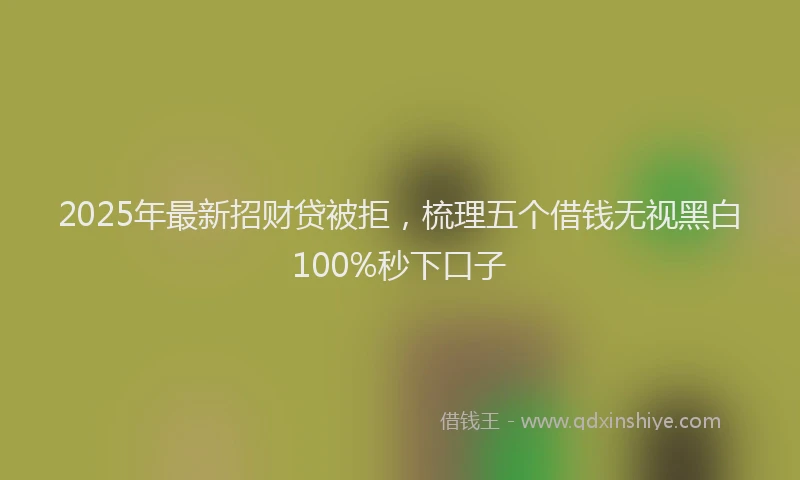 2025年最新招财贷被拒，梳理五个借钱无视黑白100%秒下口子
