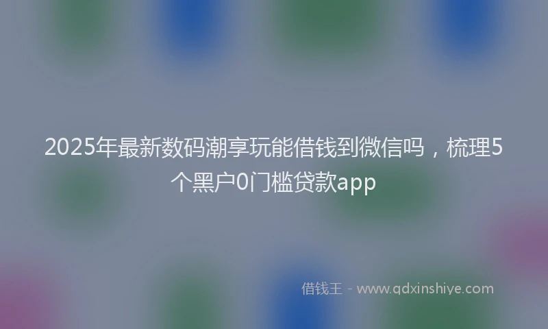 2025年最新数码潮享玩能借钱到微信吗，梳理5个黑户0门槛贷款app