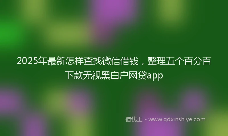 2025年最新怎样查找微信借钱，整理五个百分百下款无视黑白户网贷app