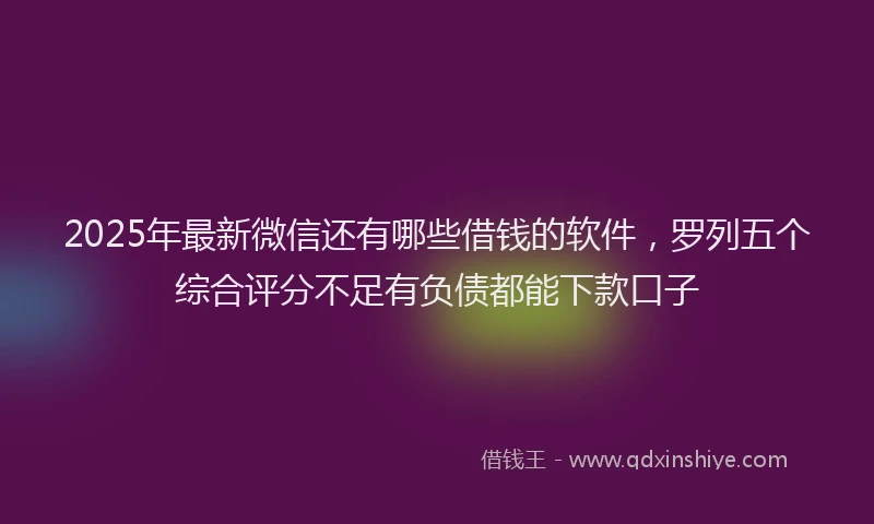 2025年最新微信还有哪些借钱的软件，罗列五个综合评分不足有负债都能下款口子