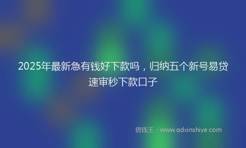 2025年最新急有钱好下款吗，归纳五个新号易贷速审秒下款口子