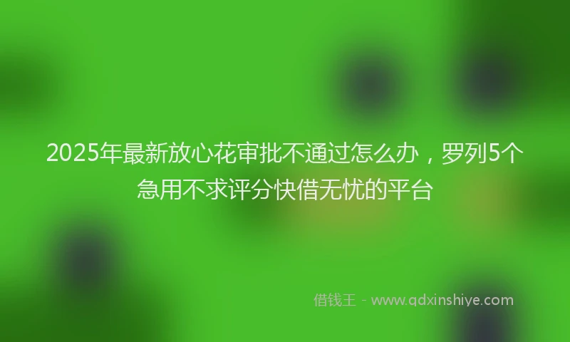 2025年最新放心花审批不通过怎么办，罗列5个急用不求评分快借无忧的平台