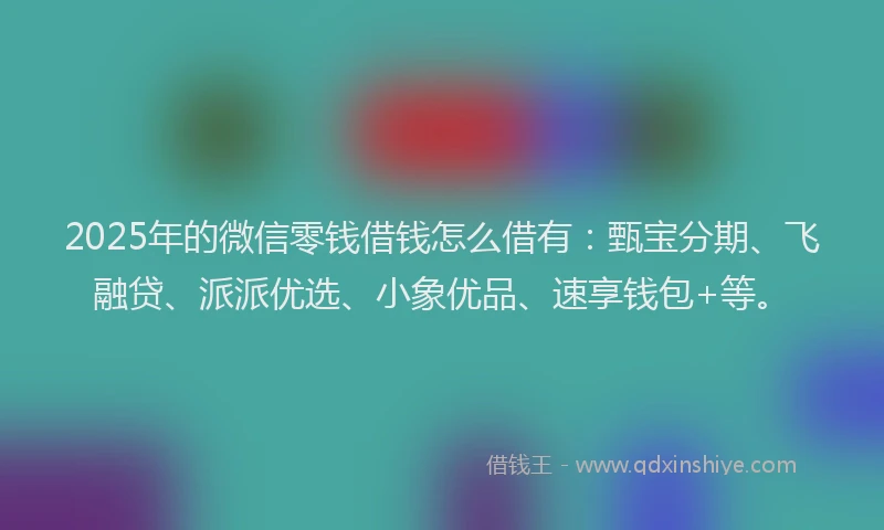 2025年的微信零钱借钱怎么借有：甄宝分期、飞融贷、派派优选、小象优品、速享钱包+等。