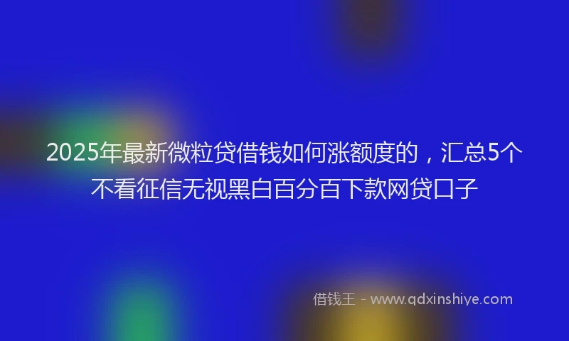2025年最新微粒贷借钱如何涨额度的，汇总5个不看征信无视黑白百分百下款网贷口子