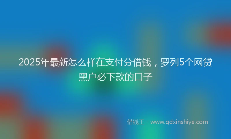 2025年最新怎么样在支付分借钱，罗列5个网贷黑户必下款的口子