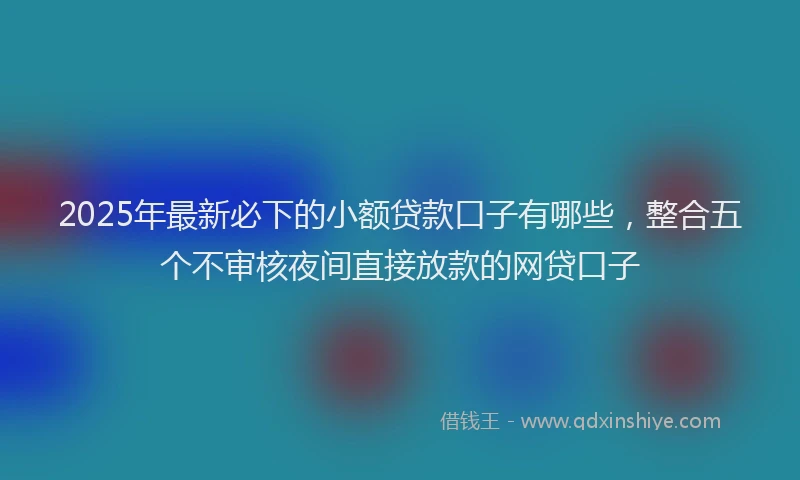 2025年最新必下的小额贷款口子有哪些，整合五个不审核夜间直接放款的网贷口子