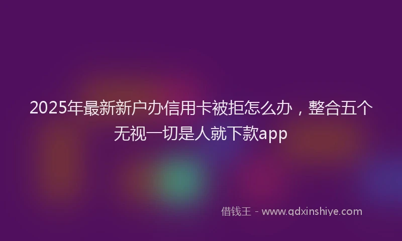 2025年最新新户办信用卡被拒怎么办，整合五个无视一切是人就下款app