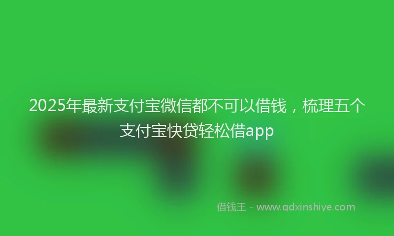 2025年最新支付宝微信都不可以借钱，梳理五个支付宝快贷轻松借app