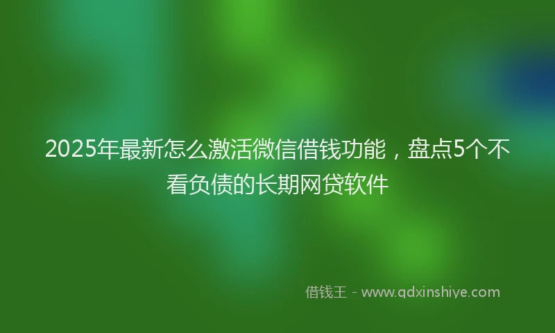 2025年最新怎么激活微信借钱功能，盘点5个不看负债的长期网贷软件