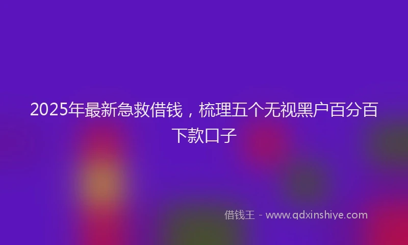 2025年最新急救借钱，梳理五个无视黑户百分百下款口子